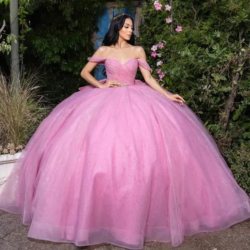 Customized Rose Pink Quinceanera Dresses With Bow Pleat Crystals Gown Vestidos De 15 Anos Birthday Party Princess
Customized Rose Pink Quinceanera Dresses With Bow Pleat Crystals Gown Vestidos De 15 Anos Birthday Party Princess