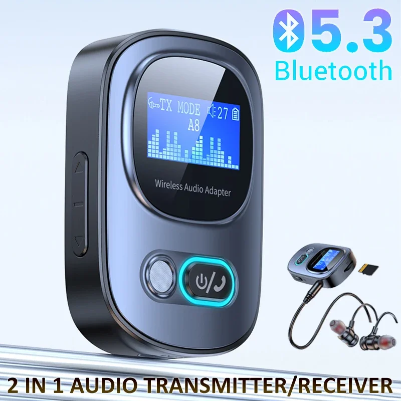 Bluetooth 5.3 Receiver 2 In 1 Transmitter Led Display Aux Bluetooth Car Adapter Wireless Audio Transmitter for TV Speakers
Bluetooth 5.3 Receiver 2 In 1 Transmitter Led Display Aux Bluetooth Car Adapter Wireless Audio Transmitter for TV Speakers