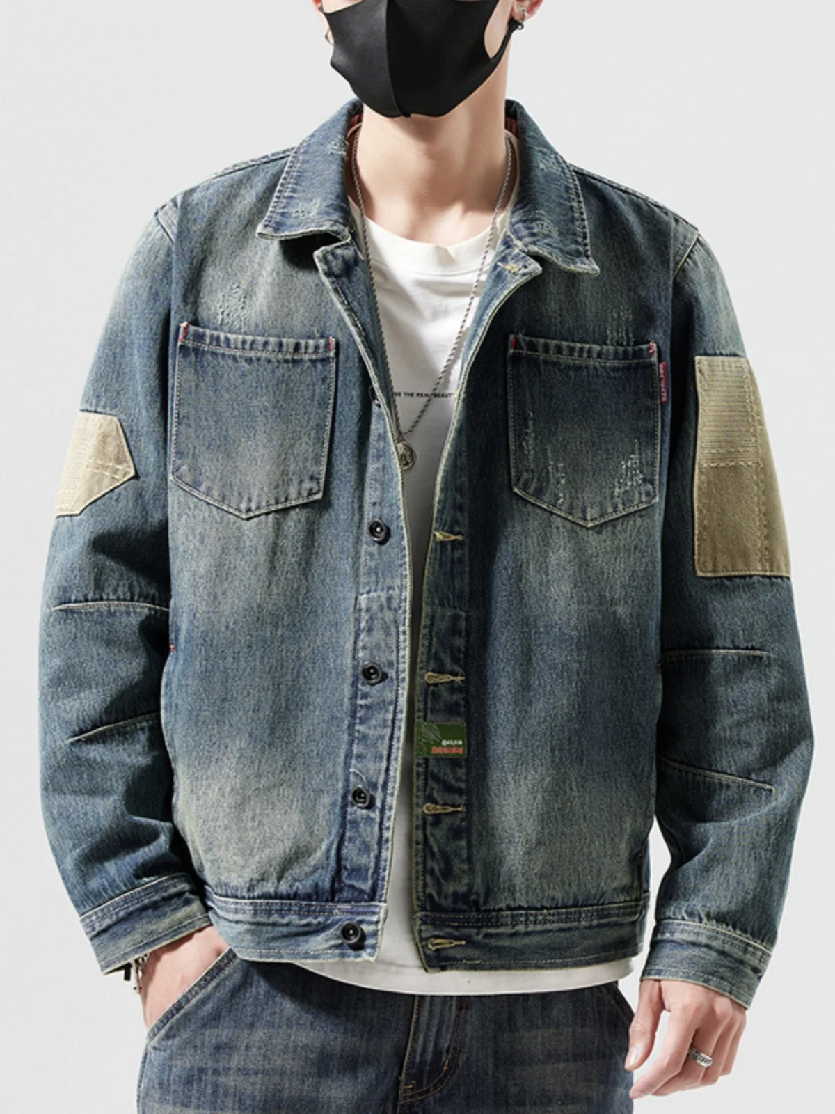 Retro Hong Kong Style Men's Denim Jacket Spring Autumn American Retro Patchwork Motorcycle Jacket Trendy Loose Fit Long Sleeve
Retro Hong Kong Style Men's Denim Jacket Spring Autumn American Retro Patchwork Motorcycle Jacket Trendy Loose Fit Long Sleeve