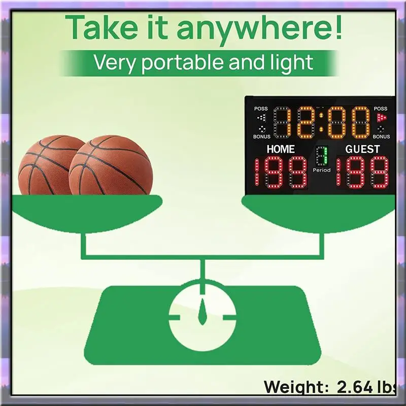 ABJX New Electronic Basketball Scoreboard, Portable Digital Scoreboard With Remote For Multisports Indoor Outdoor
ABJX New Electronic Basketball Scoreboard, Portable Digital Scoreboard With Remote For Multisports Indoor Outdoor