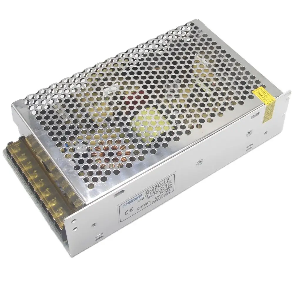 AC 110 220v к DC12V 20A 240W импульсный источник питания CCTV камера Светодиодная лента переключатель источник питания Трансформаторы освещения
AC 110 220v к DC12V 20A 240W импульсный источник питания CCTV камера Светодиодная лента переключатель источник питания Трансформаторы освещения