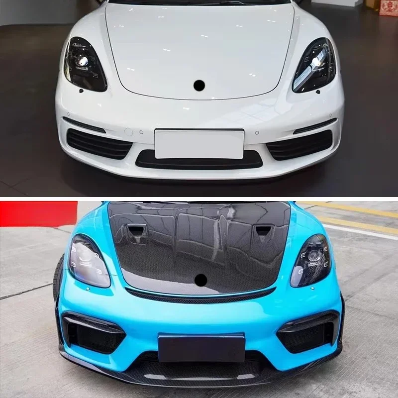 New 2016-2024 718 Carbon Fiber Front Lip and Bumper with Fog Lamp Cuts - Bolted Fixed Car Retrofit Upgrade
New 2016-2024 718 Carbon Fiber Front Lip and Bumper with Fog Lamp Cuts - Bolted Fixed Car Retrofit Upgrade