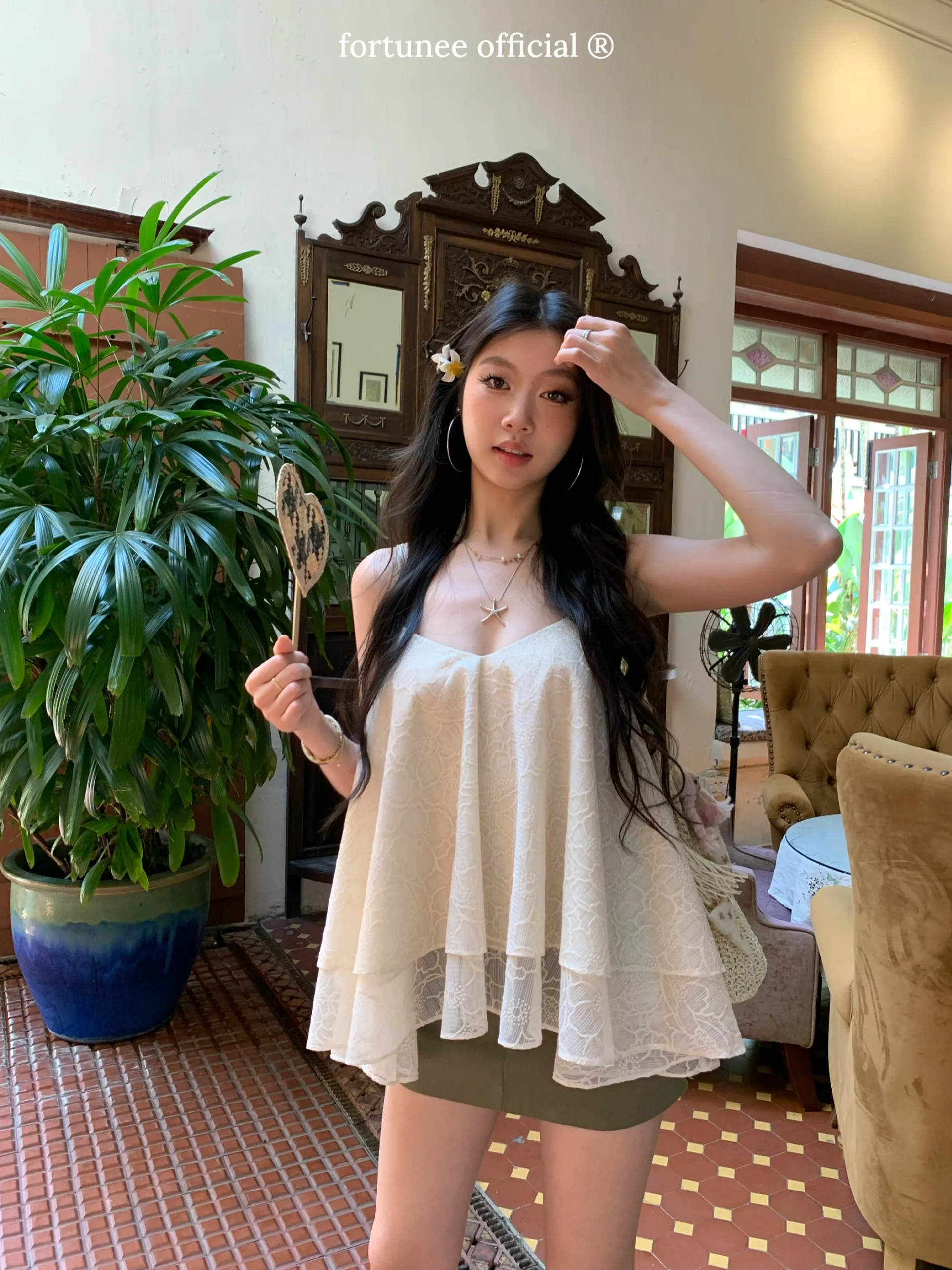 Fortunee2026 Spring Summer New Loose Strapless Vest Sleeveless Top with Flower Texture Skirt Hem Lace Trim Plant Floral Print
Fortunee2026 Spring Summer New Loose Strapless Vest Sleeveless Top with Flower Texture Skirt Hem Lace Trim Plant Floral Print