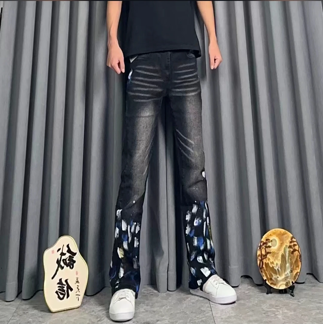 Street Style Graffiti Dyeing Loose Straight Leg Men's Jeans Casual Pants Slim Fit Jeans Youth Trend Water Washed Denim Jeans
Street Style Graffiti Dyeing Loose Straight Leg Men's Jeans Casual Pants Slim Fit Jeans Youth Trend Water Washed Denim Jeans