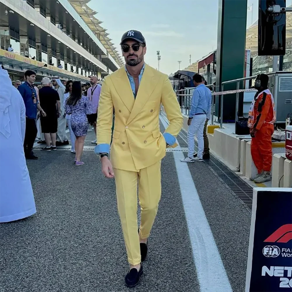 Business Yellow Double Breasted Men's Suit 2 Pieces Peak Lapel Set Daily Fashion Male(Blazer+Pants)
Business Yellow Double Breasted Men's Suit 2 Pieces Peak Lapel Set Daily Fashion Male(Blazer+Pants)