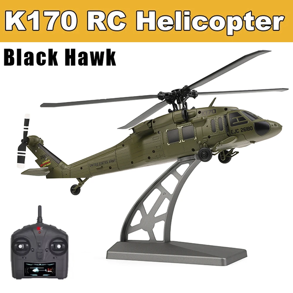 K170 Black Hawk Remote-Controlled Helicopter Four-Way Brushless Fixed Height Model Aircraft UH60L RC Simulation Model Toy
K170 Black Hawk Remote-Controlled Helicopter Four-Way Brushless Fixed Height Model Aircraft UH60L RC Simulation Model Toy