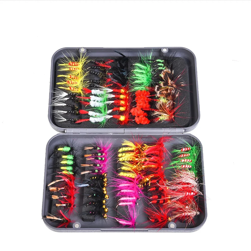100pcs/box Handmade Fly Fishing Lures Dry FlyFishing Flies Kit WetFlies Streamer Nymph Emerger with Waterproof Box
100pcs/box Handmade Fly Fishing Lures Dry FlyFishing Flies Kit WetFlies Streamer Nymph Emerger with Waterproof Box