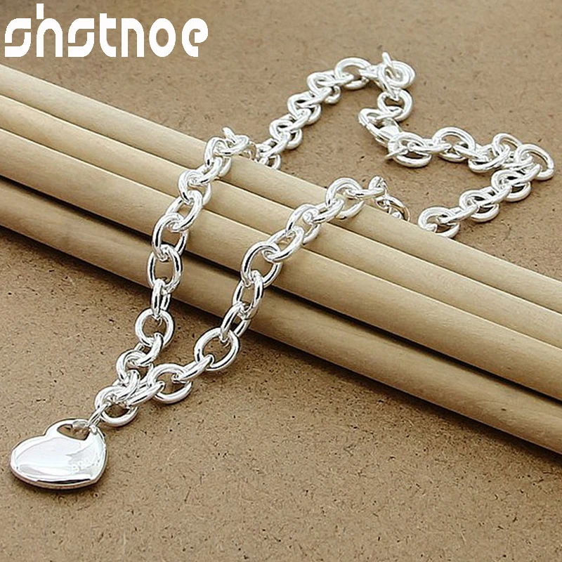 SHSTONE 925 Sterling Silver Solid Heart Chain Necklace For Women High Quality Engagement Wedding Birthday Fashion Charm Jewelry
SHSTONE 925 Sterling Silver Solid Heart Chain Necklace For Women High Quality Engagement Wedding Birthday Fashion Charm Jewelry