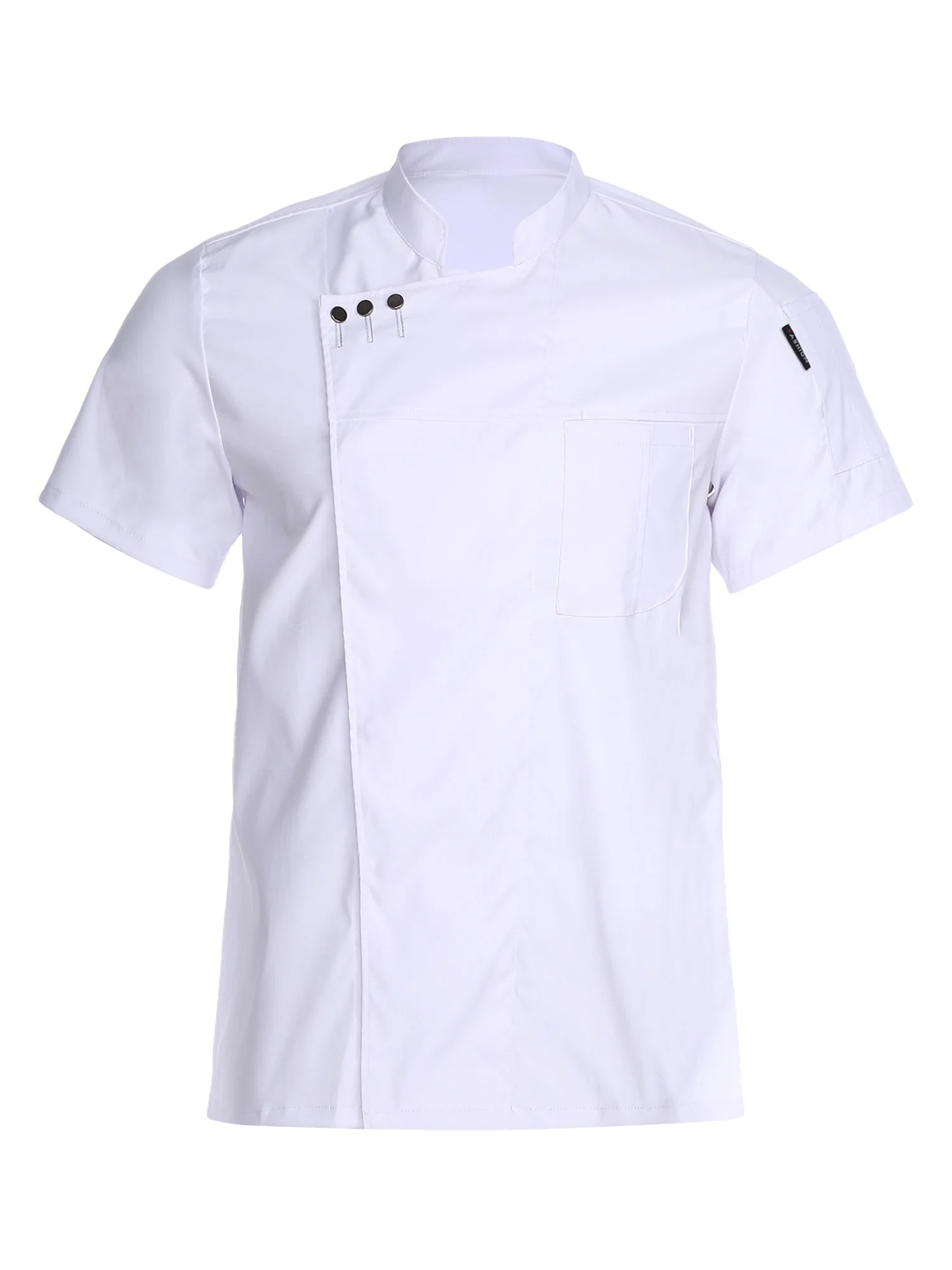 Men Women Cooking Chef Coat Kitchen Uniform Jacket Stand Collar Short Sleeve Press Button Shirt for Restaurant Hotel Cafe Bakery
Men Women Cooking Chef Coat Kitchen Uniform Jacket Stand Collar Short Sleeve Press Button Shirt for Restaurant Hotel Cafe Bakery