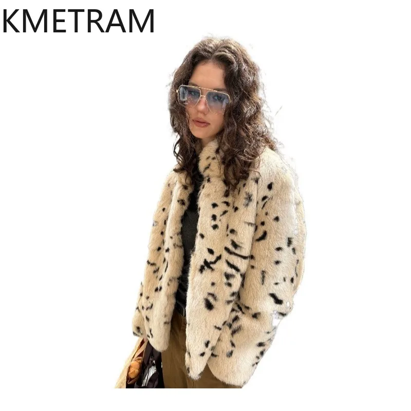 KMETRAM Real Rabbit Fur Jacket Women 2026 Vintage Leopard Print Real Fur Coats Winter Jacket Women Short Coat Women Abrigo Mujer
KMETRAM Real Rabbit Fur Jacket Women 2026 Vintage Leopard Print Real Fur Coats Winter Jacket Women Short Coat Women Abrigo Mujer