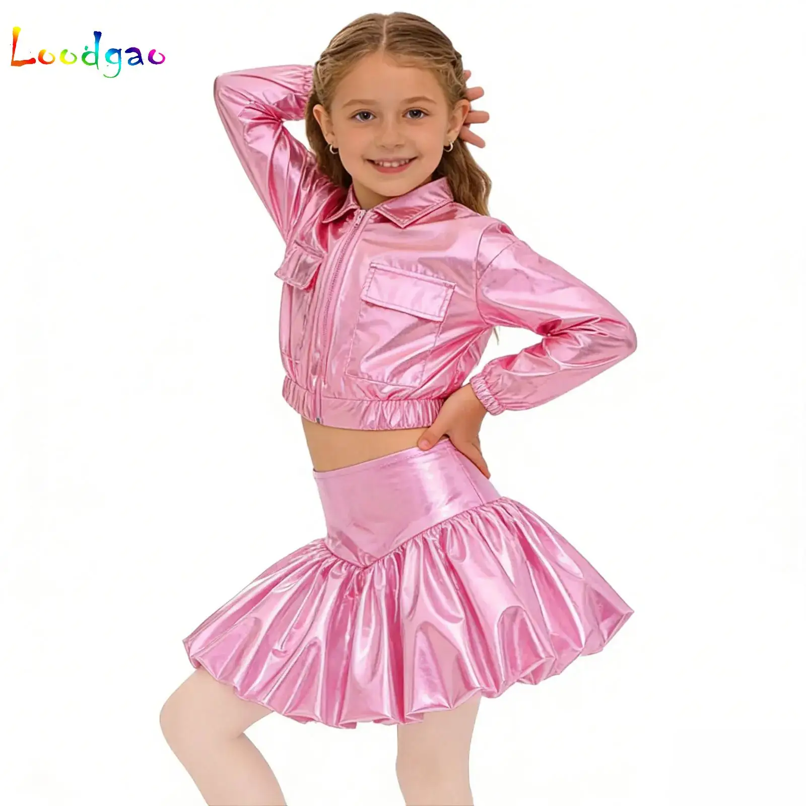 Kids Girls Jazz Tap Dance Performance Outfits Sequins Long Sleeve Crop Top with Bubble Skirt Suit Latin Modern Dance Costumes
Kids Girls Jazz Tap Dance Performance Outfits Sequins Long Sleeve Crop Top with Bubble Skirt Suit Latin Modern Dance Costumes