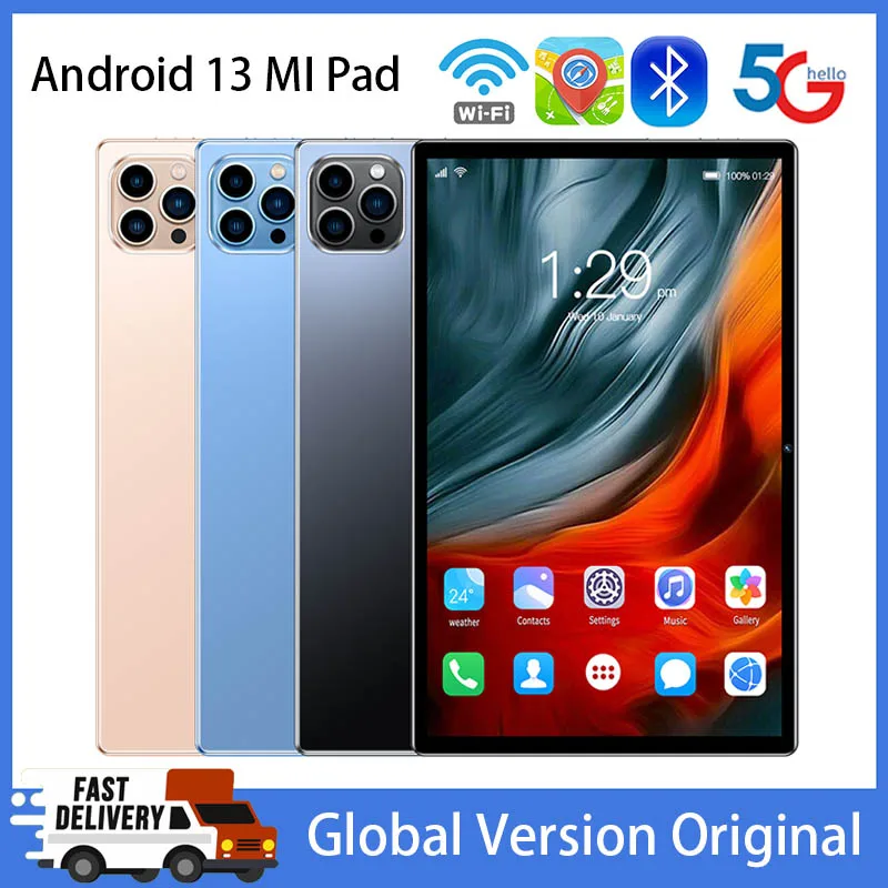 Глобальная версия планшета Android 13, 10,1 дюймовый сенсорный экран, Full HD дисплей, snapdragon870, планшеты с Wi-Fi, ПК, телефон с двумя SIM-картами
Глобальная версия планшета Android 13, 10,1 дюймовый сенсорный экран, Full HD дисплей, snapdragon870, планшеты с Wi-Fi, ПК, телефон с двумя SIM-картами