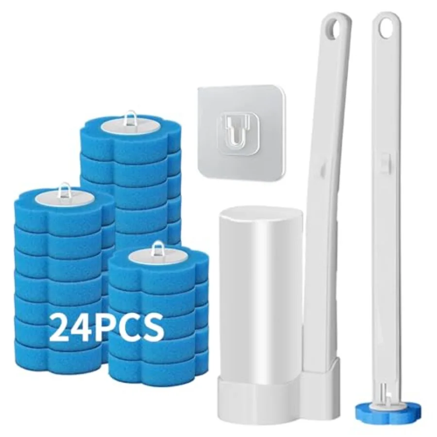 Disposable Toilet Brush with 24 Refills, Touch-Free Cleaning Wand Built-in Detergent, Wall Mount Holder, Disposable Bathroom Cl
Disposable Toilet Brush with 24 Refills, Touch-Free Cleaning Wand Built-in Detergent, Wall Mount Holder, Disposable Bathroom Cl