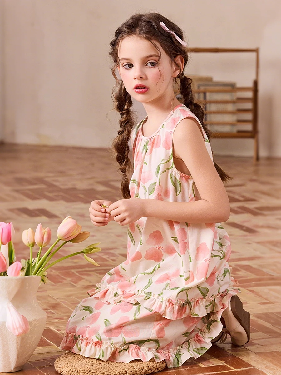 Girl's A-Line Summer Dress 100% Cotton Sleeveless Sundress with French Floral Print, Sweet Toddler & Kids Sun Dress (Ages 2-8)
Girl's A-Line Summer Dress 100% Cotton Sleeveless Sundress with French Floral Print, Sweet Toddler & Kids Sun Dress (Ages 2-8)