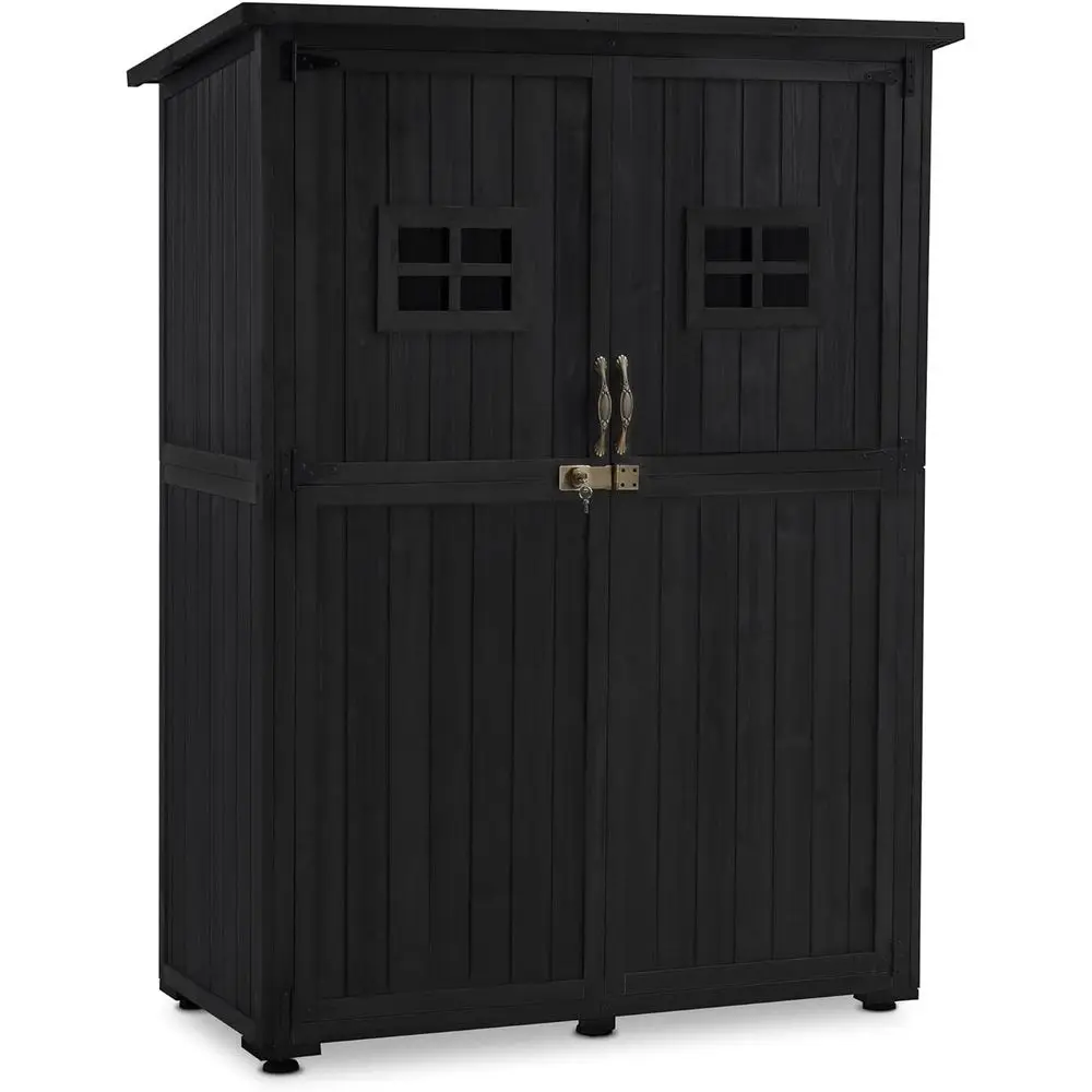 Black Large Outdoor Storage Cabinet with 2 Shelves, Secure Garden Shed, Tool Storage for Patio and Lawn
Black Large Outdoor Storage Cabinet with 2 Shelves, Secure Garden Shed, Tool Storage for Patio and Lawn