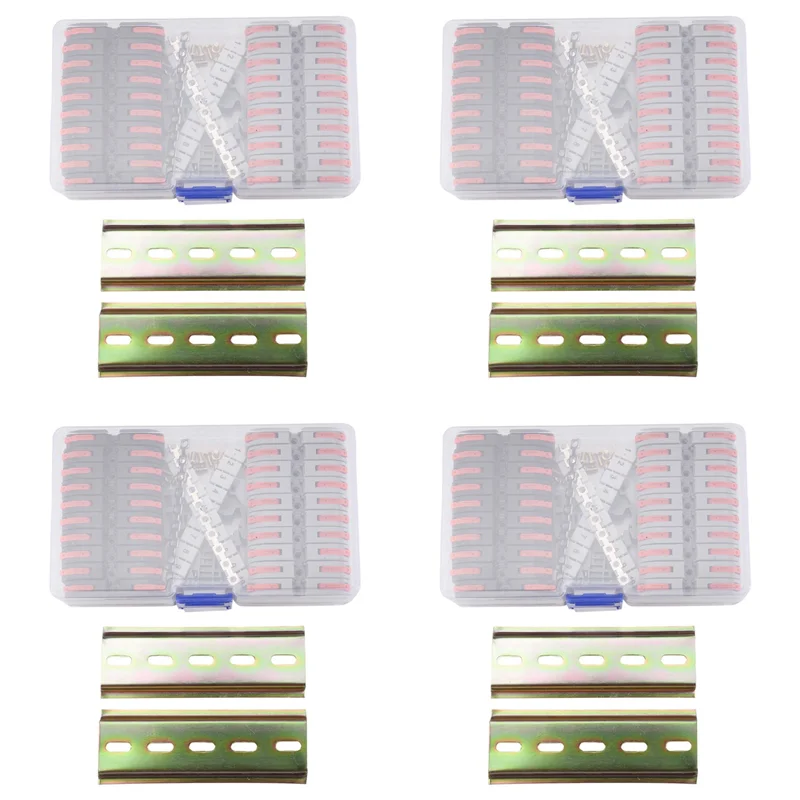 FAST-4X DIN Rail Terminal Blocks Kit, With Universal Compact Connectors, Connection Bar, Marker Strip, Screws, 28-12 AWG
FAST-4X DIN Rail Terminal Blocks Kit, With Universal Compact Connectors, Connection Bar, Marker Strip, Screws, 28-12 AWG