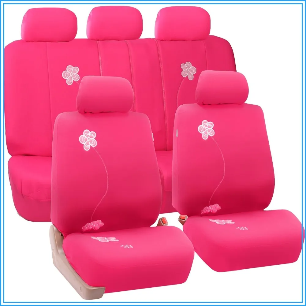 Universal Fit Car Seat Covers Full Set - Low Back Front & Split Rear, Washable, Airbag Compatible, for SUV Sedan Van, Pink
Universal Fit Car Seat Covers Full Set - Low Back Front & Split Rear, Washable, Airbag Compatible, for SUV Sedan Van, Pink