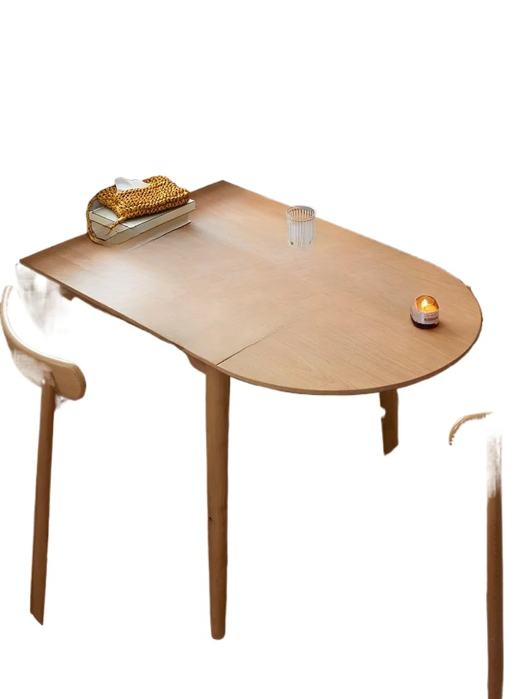 Foldable dining table beech Japanese-style solid wood small apartment log cream wind retractable oval table
Foldable dining table beech Japanese-style solid wood small apartment log cream wind retractable oval table