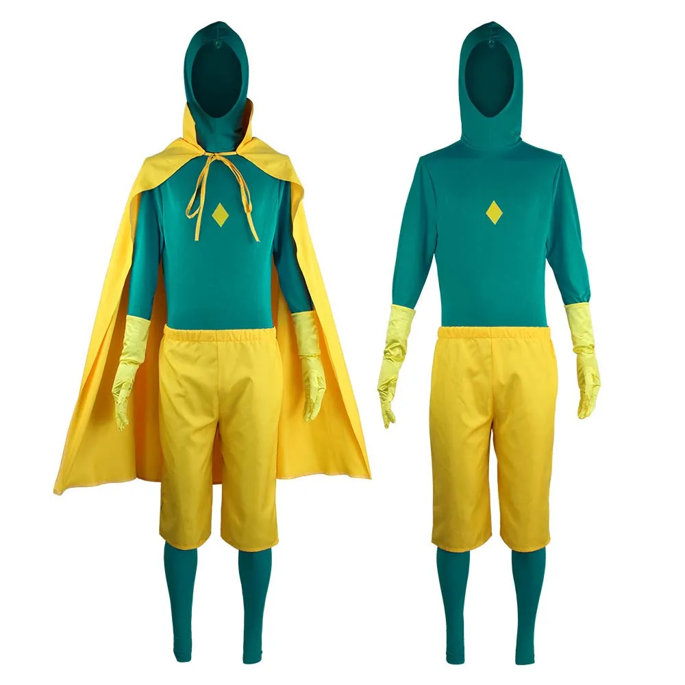 Adult Men Halloween Masquerade Carnival Dress Up Vision Superhero Bodysuit Cape Cosplay Costume
Adult Men Halloween Masquerade Carnival Dress Up Vision Superhero Bodysuit Cape Cosplay Costume