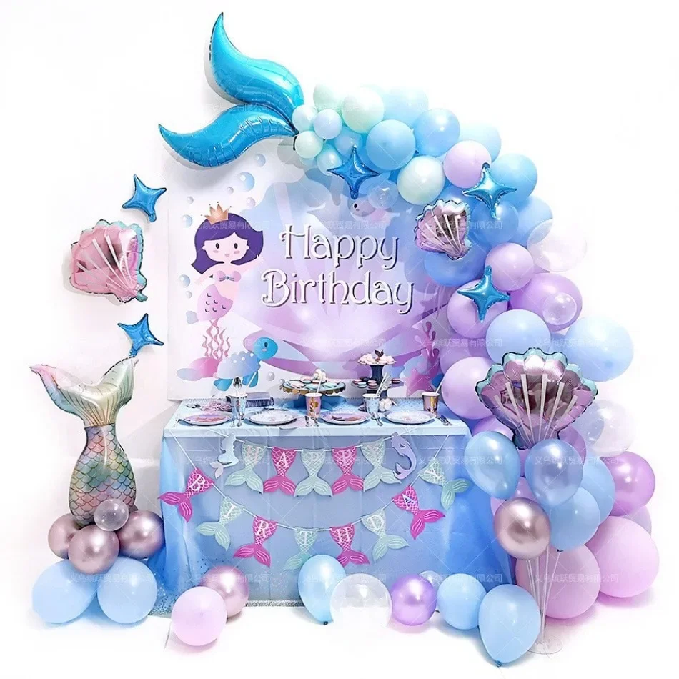 136PCS Little Mermaid Party Balloons Garland Arch Mermaid Tail Balloon Kit Mermaid Theme Girl Birthday Party Backdrop Decoration
136PCS Little Mermaid Party Balloons Garland Arch Mermaid Tail Balloon Kit Mermaid Theme Girl Birthday Party Backdrop Decoration