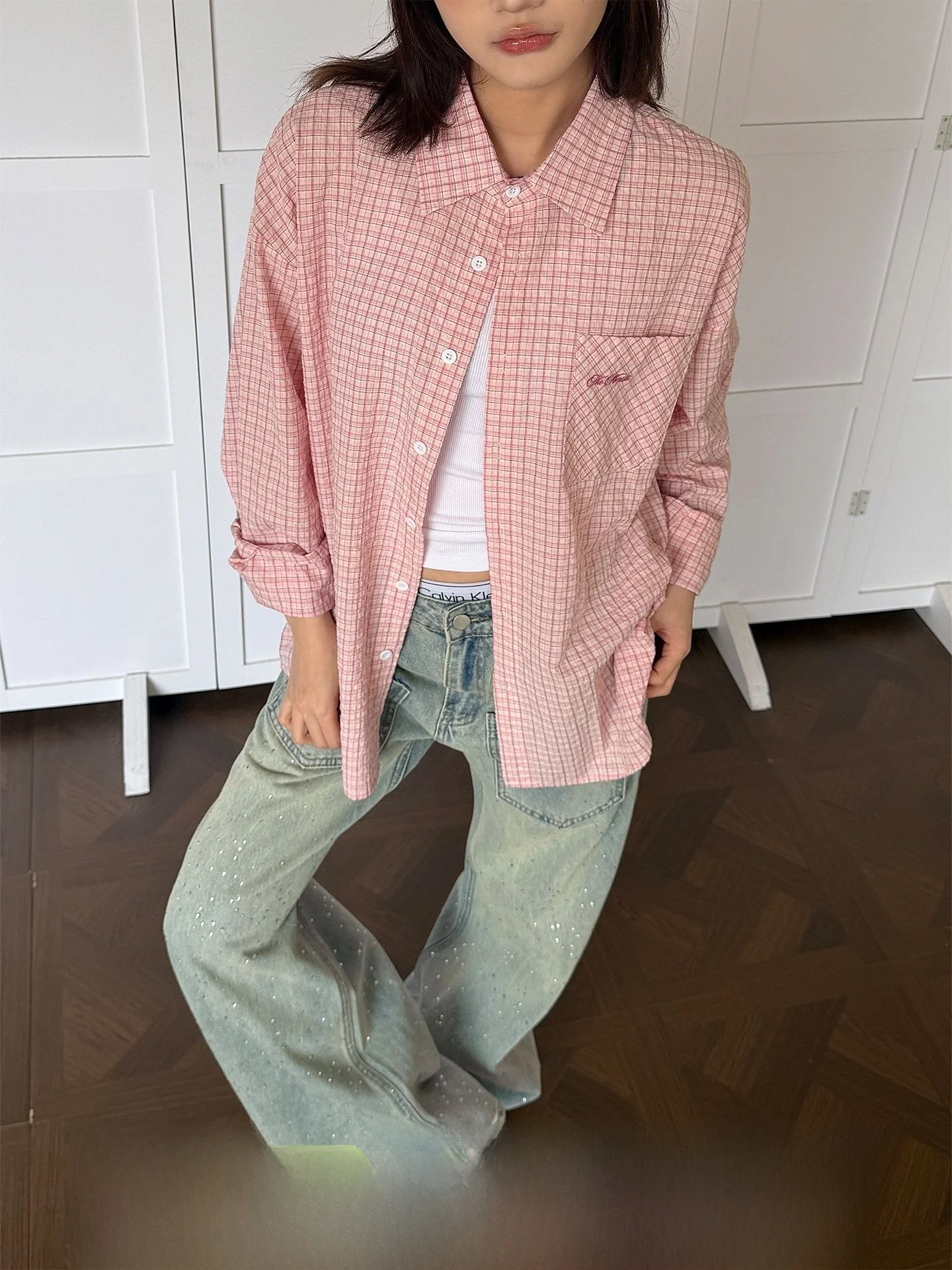 Don Cry Pink Plaid Collar Long Sleeve Casual Shirt Unisex Loose Fit Versatile Couple's Shirt Trendy Cotton Polyester Blend
Don Cry Pink Plaid Collar Long Sleeve Casual Shirt Unisex Loose Fit Versatile Couple's Shirt Trendy Cotton Polyester Blend