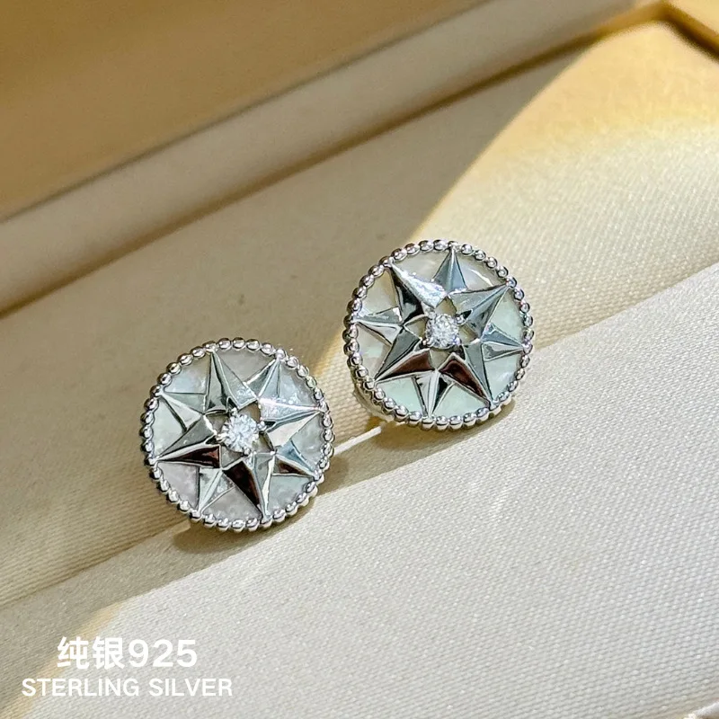 Compass white fritillion earrings single diamond round classic octet star everything simple sterling silver earrings
Compass white fritillion earrings single diamond round classic octet star everything simple sterling silver earrings