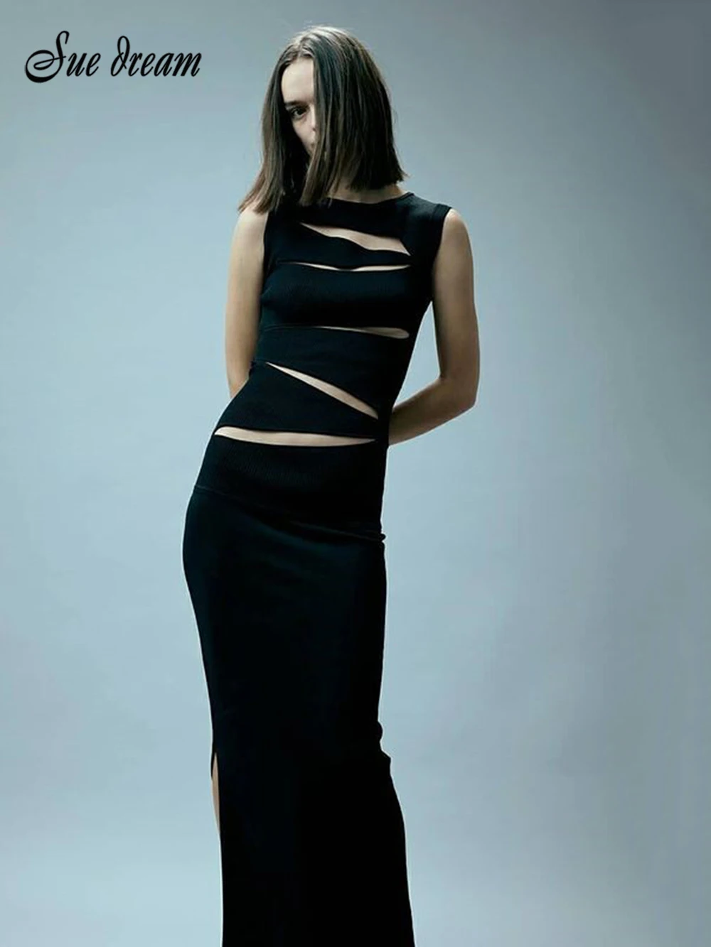 2023 New Women Sexy Sleeveless O-Neck Hollow Out Split Bodycon Bandage Long Dress Celebrate Evening Party Dress Vestidos
2023 New Women Sexy Sleeveless O-Neck Hollow Out Split Bodycon Bandage Long Dress Celebrate Evening Party Dress Vestidos