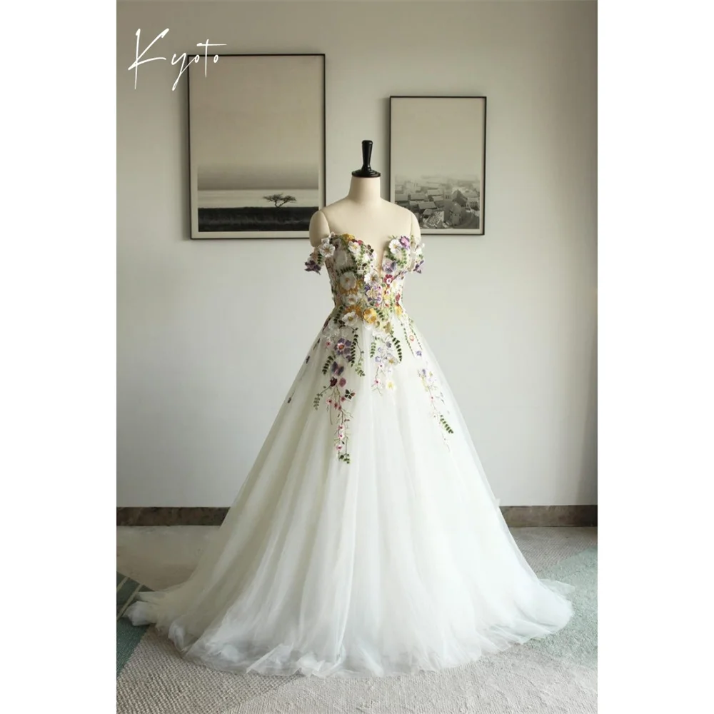 Kyoto Customized Appliques Flower Waist A-Line Wedding Dress Gorgeous Off the Shoulderفستان زفاف Court Train 2025 Abito da sposa
Kyoto Customized Appliques Flower Waist A-Line Wedding Dress Gorgeous Off the Shoulderفستان زفاف Court Train 2025 Abito da sposa