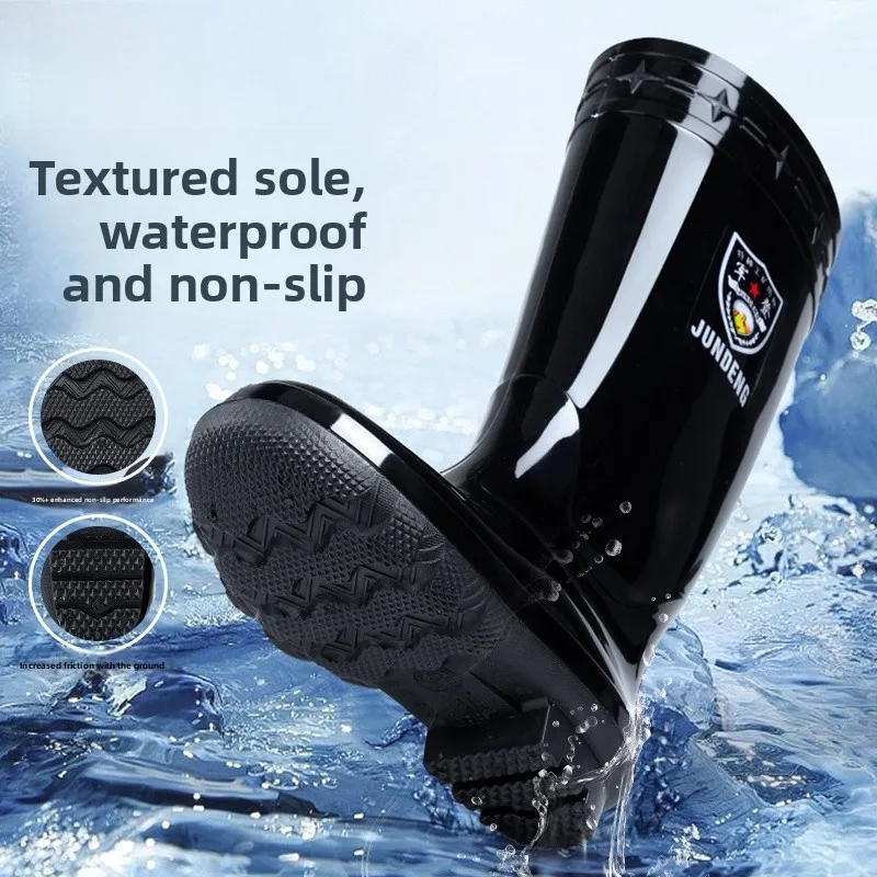 Men's High-Tube Rain Boots Summer Anti-Slip Waterproof Outdoor Work Shoes Thick Bottom Wave Pattern Rubber Boots
Men's High-Tube Rain Boots Summer Anti-Slip Waterproof Outdoor Work Shoes Thick Bottom Wave Pattern Rubber Boots