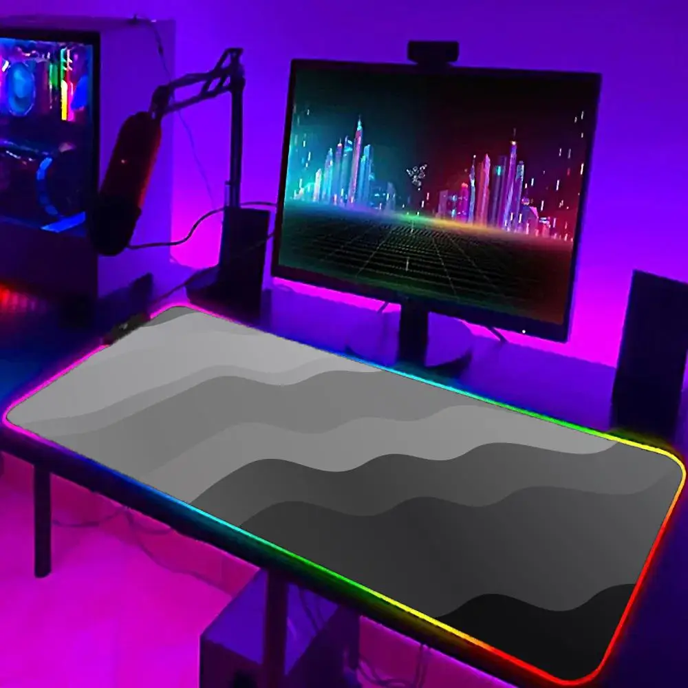 Gray Curve Mouse Pad XL RGB Gaming Mouse Pad Gamer Accessories Large LED Light Mousepads PC Computer Desk Mat with Backlit 30X60
Gray Curve Mouse Pad XL RGB Gaming Mouse Pad Gamer Accessories Large LED Light Mousepads PC Computer Desk Mat with Backlit 30X60