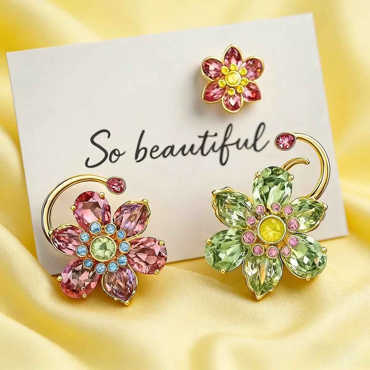 Fashionable and Luxurious Colorful Flower Spinning Ring Zircon Earrings Party Essential Jewelry - Birthday Gift
Fashionable and Luxurious Colorful Flower Spinning Ring Zircon Earrings Party Essential Jewelry - Birthday Gift