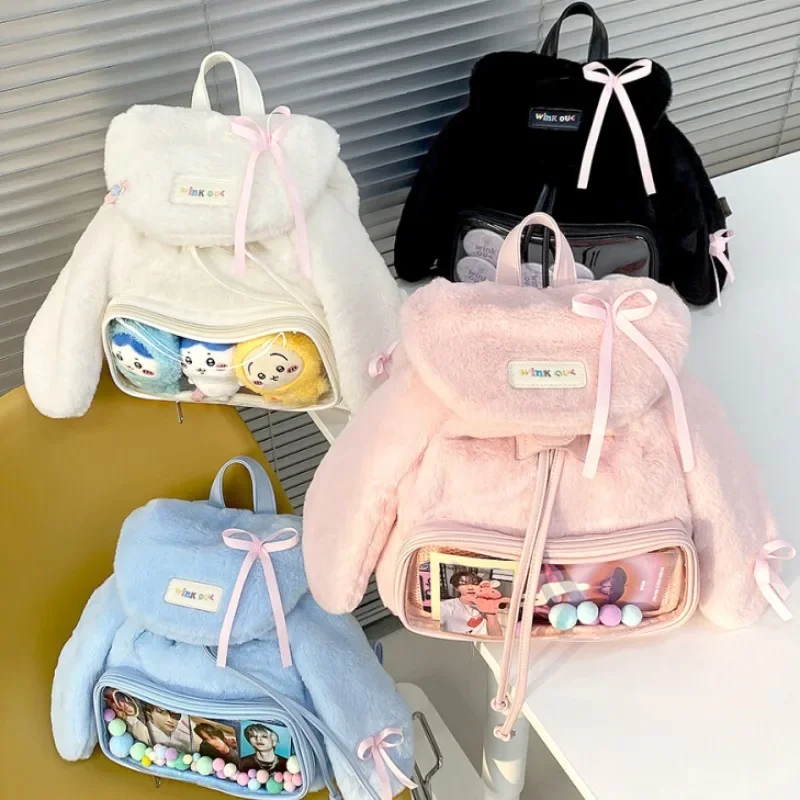 Cute Plush Ita Mochila Patchwork Bow School Bag Teenage Girls Mochilas Mujer Daily Using Bags Women Sweet Ear Backpack
Cute Plush Ita Mochila Patchwork Bow School Bag Teenage Girls Mochilas Mujer Daily Using Bags Women Sweet Ear Backpack