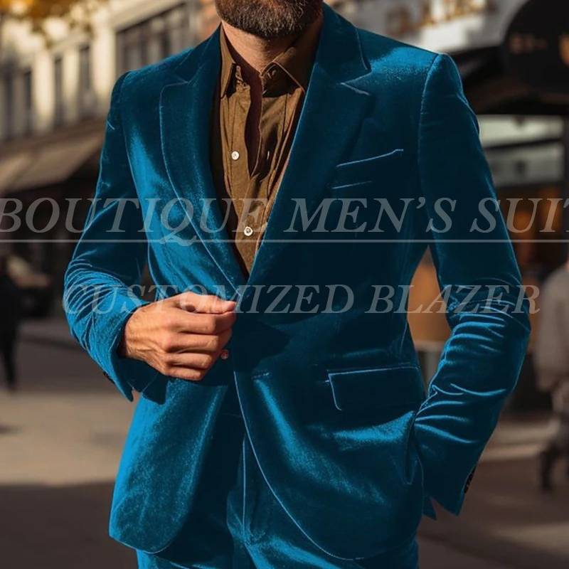Formal Velvet Men's 2 Piece Suits Skinny Wedding Blazer Single Breasted Notch Lapel Slim Fit Jacket Pants Outfits Costume 2025
Formal Velvet Men's 2 Piece Suits Skinny Wedding Blazer Single Breasted Notch Lapel Slim Fit Jacket Pants Outfits Costume 2025
