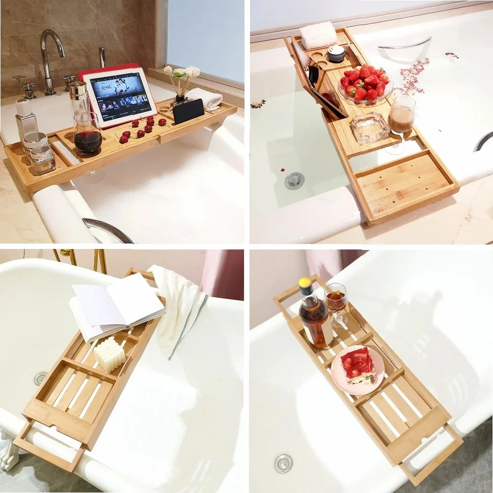Bamboo Bathtub Shelf - Telescopic Adjustable Wooden Storage Rack for Bathroom, Space-Saving & Rustproof
Bamboo Bathtub Shelf - Telescopic Adjustable Wooden Storage Rack for Bathroom, Space-Saving & Rustproof