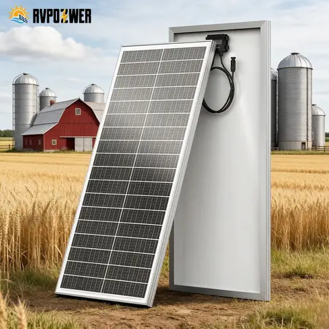 RVPOZWER 100W 12.8V 12BB Solar Cell Monocrystalline Solar Panel High Efficiency Solar Module Charge Battery for RV Trailer