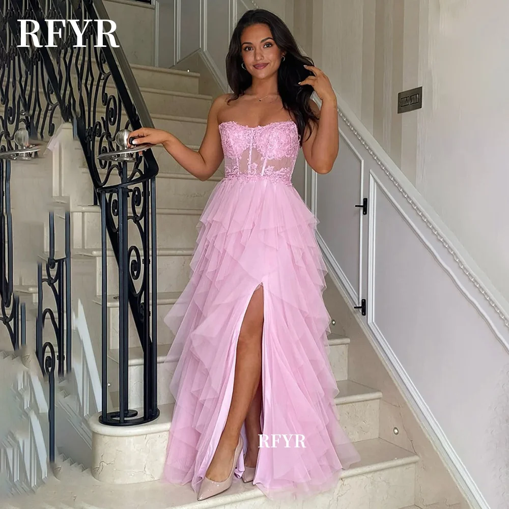 RFYR A Line Party Dress Lace Up Back Evening Gowns Lace Applique Party Gowns Tiered Women vestidos de fiesta Customized
RFYR A Line Party Dress Lace Up Back Evening Gowns Lace Applique Party Gowns Tiered Women vestidos de fiesta Customized
