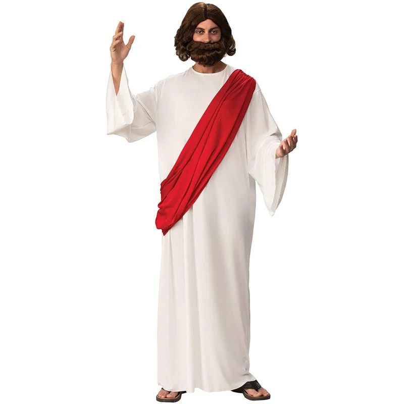 Men Jesus Cosplay Costume Halloween White and Red Long Jesus Robe Fancy Dress Adult Roman Greek Role Play Party Costumes
Men Jesus Cosplay Costume Halloween White and Red Long Jesus Robe Fancy Dress Adult Roman Greek Role Play Party Costumes