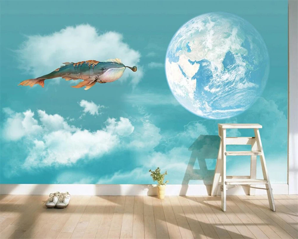 Customized Mural Dream Whale Flying Earth Bedroom Children Room 3d wallpaper Living room sofa background wall restaurant cloud
Customized Mural Dream Whale Flying Earth Bedroom Children Room 3d wallpaper Living room sofa background wall restaurant cloud