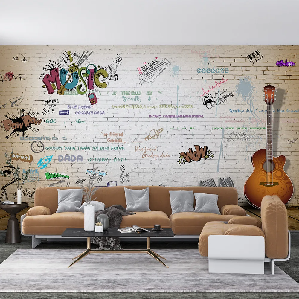 Xuesu Customized wallpaper with waterproof thickened material, music graffiti, and trendy style murals
Xuesu Customized wallpaper with waterproof thickened material, music graffiti, and trendy style murals