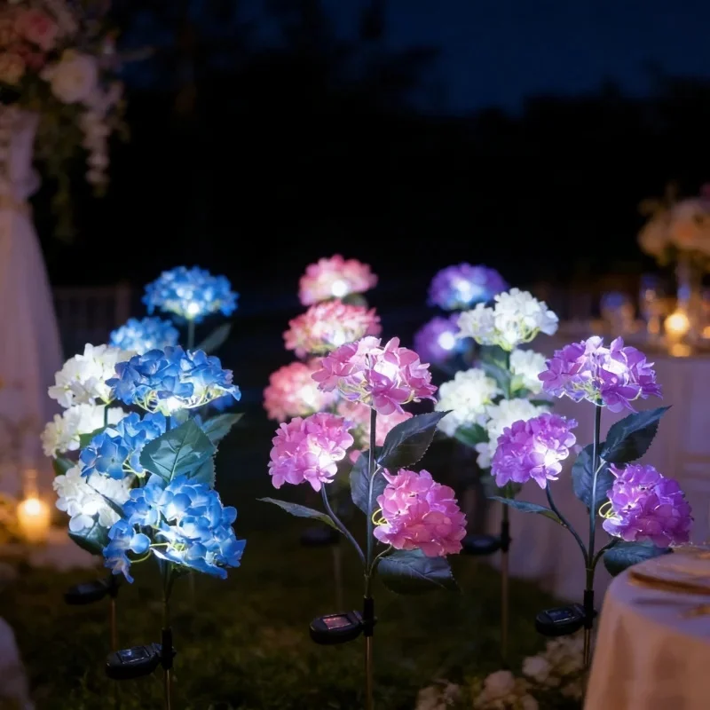 Outdoor 1pc Solar 3 Heads Hydrangea Ground Lamps Simulation LED Flower Stake Lights Waterproof Lawn Wedding Garden Party Decor
Outdoor 1pc Solar 3 Heads Hydrangea Ground Lamps Simulation LED Flower Stake Lights Waterproof Lawn Wedding Garden Party Decor