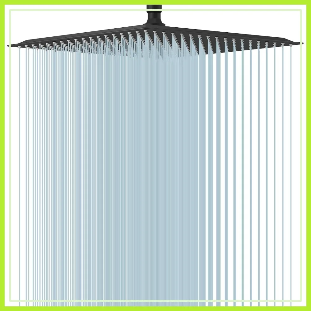 16 Inch Square Rain Shower Head, High Pressure Stainless Steel, Ultra Thin Waterfall Full Body Coverage with Silicone Nozzle, Matte Black
16 Inch Square Rain Shower Head, High Pressure Stainless Steel, Ultra Thin Waterfall Full Body Coverage with Silicone Nozzle, Matte Black