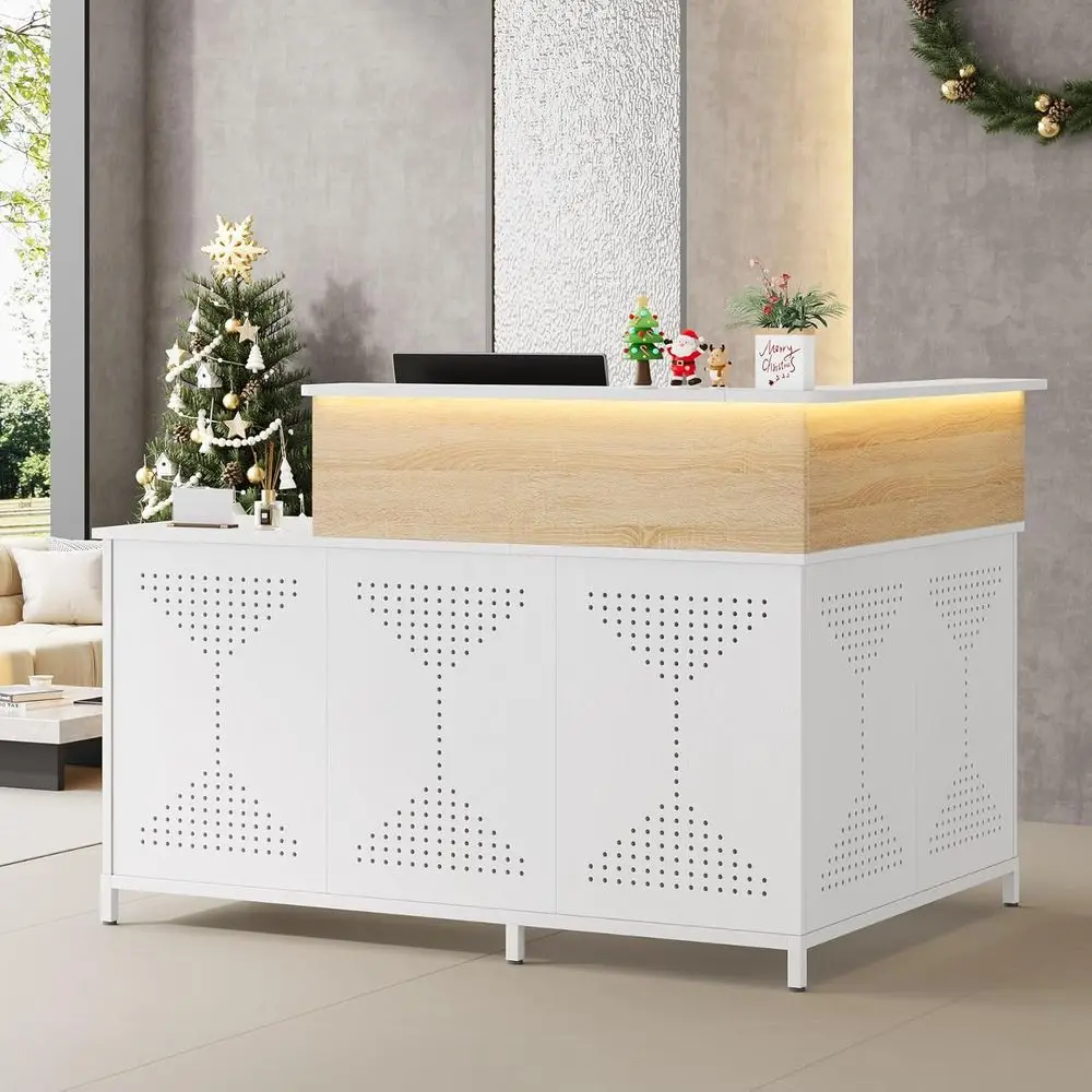 L-Shaped Reception Desk with LED Lights, 60 inch Modern Front Desk, Checkout Counter Table for Office, Lobby, Cafe, Beauty Salon
L-Shaped Reception Desk with LED Lights, 60 inch Modern Front Desk, Checkout Counter Table for Office, Lobby, Cafe, Beauty Salon