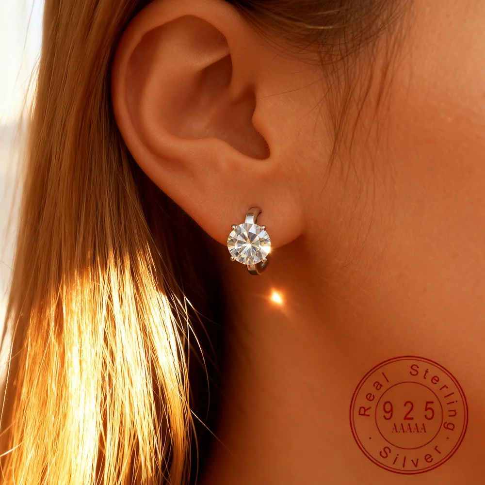 Серьги-кольца из стерлингового серебра 925 пробы с муассанитом 0.5/1 карат для женщин | Классическое сверкающее украшение в стиле солитер
Серьги-кольца из стерлингового серебра 925 пробы с муассанитом 0.5/1 карат для женщин | Классическое сверкающее украшение в стиле солитер