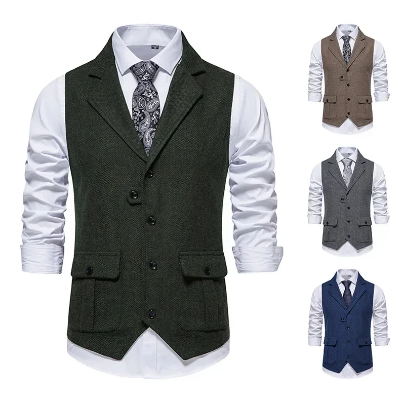 Men Vests Suits Coats Turn Down Collar Sleeveless Vest Coat Single Breasted Blazer Casual Regular Splice Slim Fit Autumn 2024
Men Vests Suits Coats Turn Down Collar Sleeveless Vest Coat Single Breasted Blazer Casual Regular Splice Slim Fit Autumn 2024