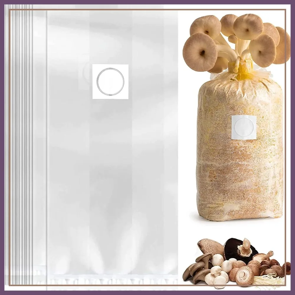 30Pcs Mushroom Grow Bags with 0.2 Micron Filter Patch, 3 Mil Polypropylene, 8"x5"x20" for Substrates or Grains
30Pcs Mushroom Grow Bags with 0.2 Micron Filter Patch, 3 Mil Polypropylene, 8"x5"x20" for Substrates or Grains