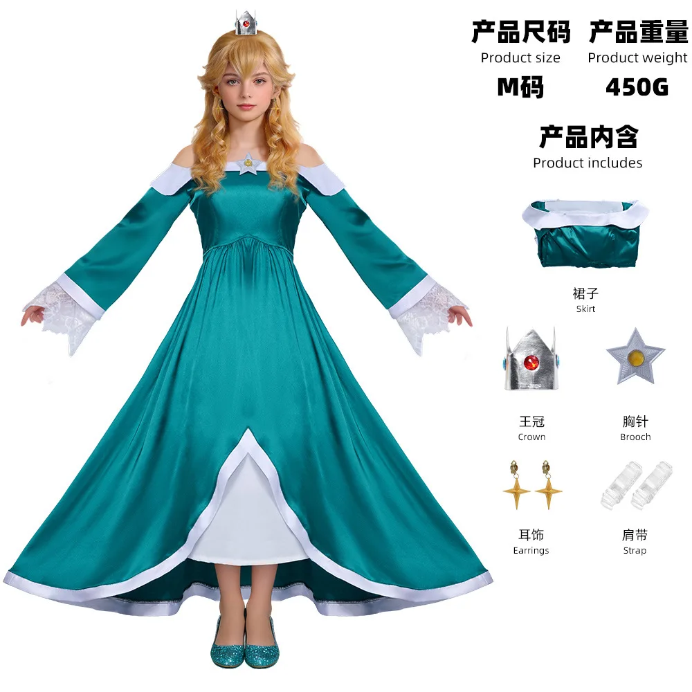 Green Princess Cosplay Dress Set for Kids Girls, Fantasy Character Costume with Crown & Accessories for Halloween & Birthday
Green Princess Cosplay Dress Set for Kids Girls, Fantasy Character Costume with Crown & Accessories for Halloween & Birthday