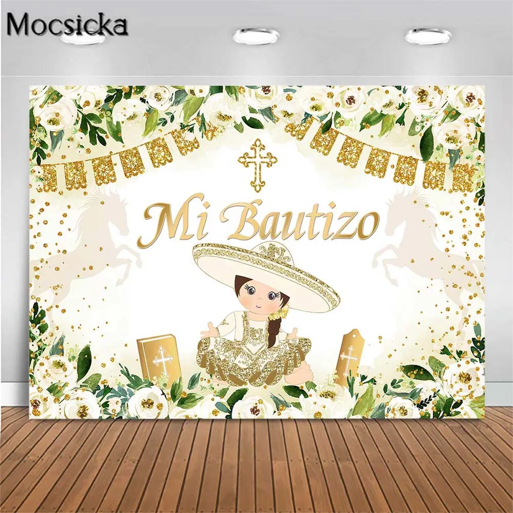 Mocsicka Mi Bautizo Baby Baptism Backdrop Girl My First Communion Party Photography Background White Flowers Christening Banner
Mocsicka Mi Bautizo Baby Baptism Backdrop Girl My First Communion Party Photography Background White Flowers Christening Banner