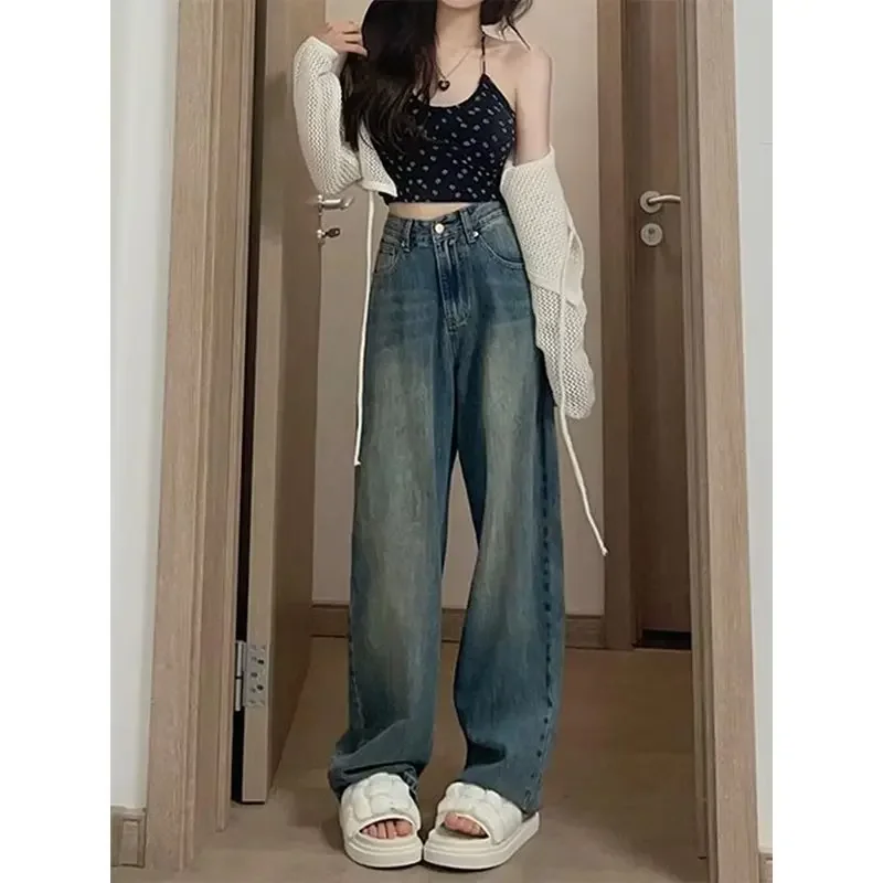 Washed Retro Wide Leg Jeans Female Loose High Waist Thin Straight Trousers Spring Outfits Women 2024
Washed Retro Wide Leg Jeans Female Loose High Waist Thin Straight Trousers Spring Outfits Women 2024