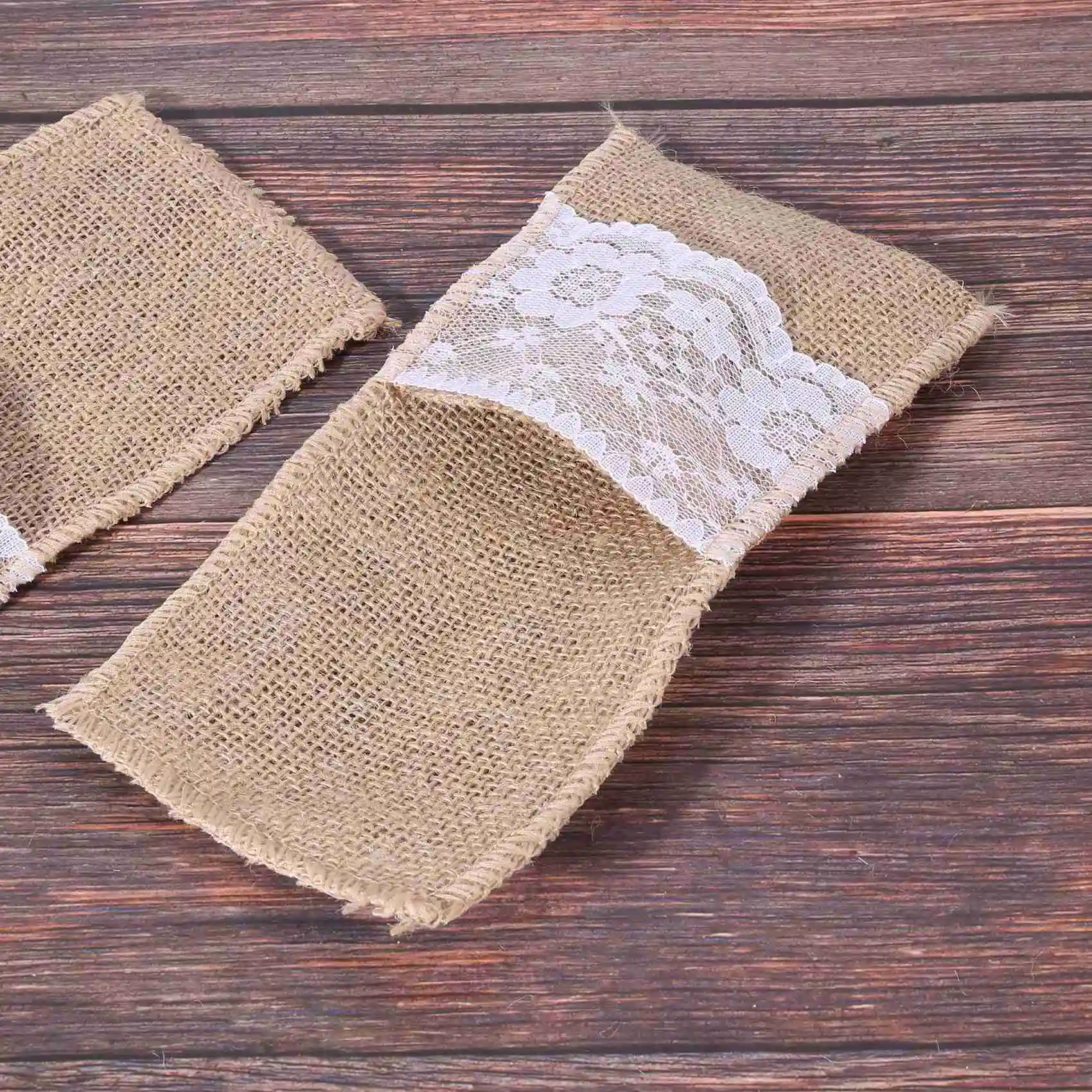 ABWP-100Pcs Natural Jute Cutlery Knives And Forks Cutlery Set Silverware Bag Holder Burlap & Lace Party Wedding Decor,21X11cm
ABWP-100Pcs Natural Jute Cutlery Knives And Forks Cutlery Set Silverware Bag Holder Burlap & Lace Party Wedding Decor,21X11cm