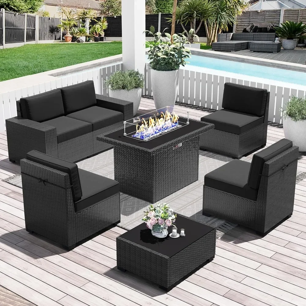 Outdoor Garden Sofa, Set with Fire Pit TableRattan Sectional Sofas Sets, 7-piece SetOutdoors Garden Sofa
Outdoor Garden Sofa, Set with Fire Pit TableRattan Sectional Sofas Sets, 7-piece SetOutdoors Garden Sofa